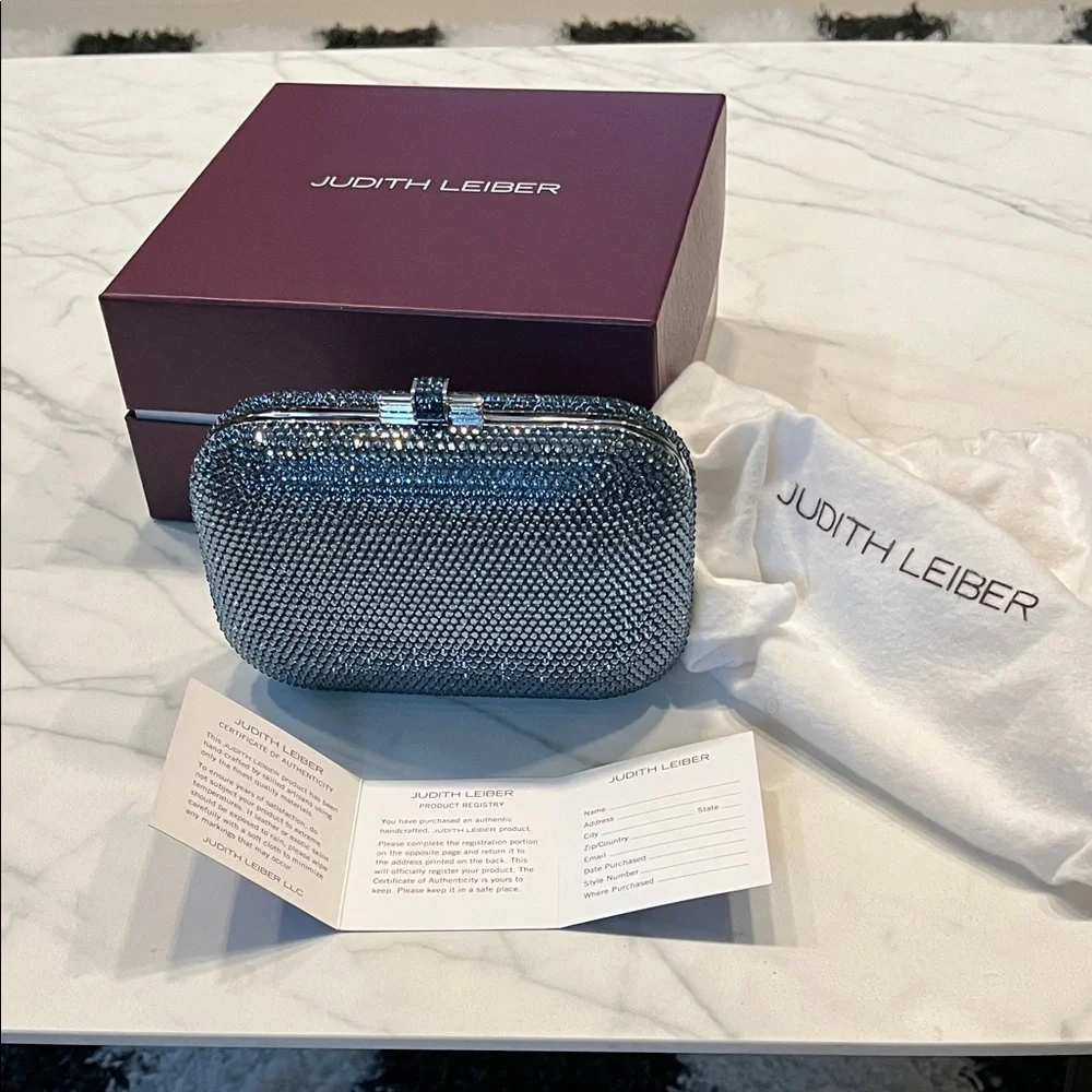Judith Leiber Sparkling Blue Crystal Clutch